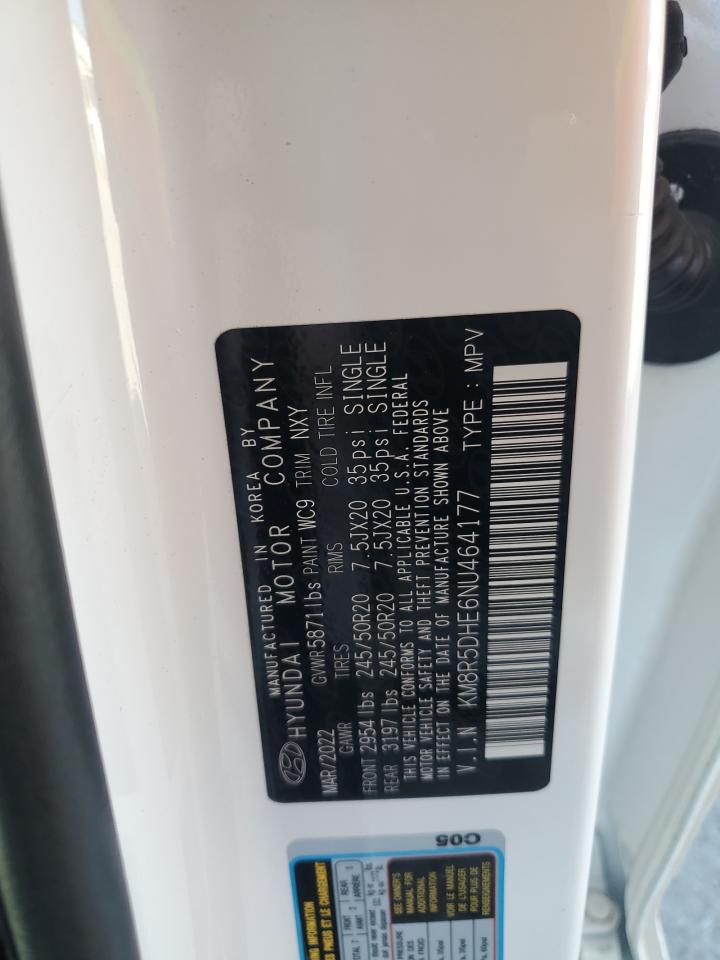 2022 HYUNDAI PALISADE LIMITED VIN:KM8R5DHE6NU464177