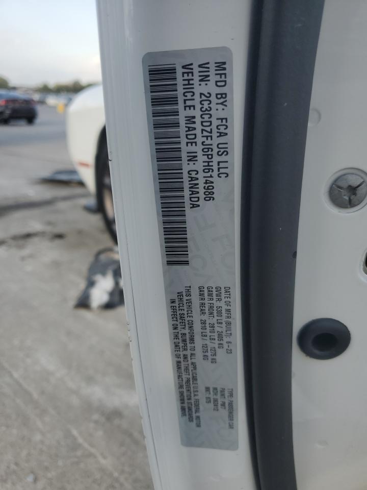 2023 DODGE CHALLENGER R/T SCAT PACK VIN:2C3CDZFJ6PH614986