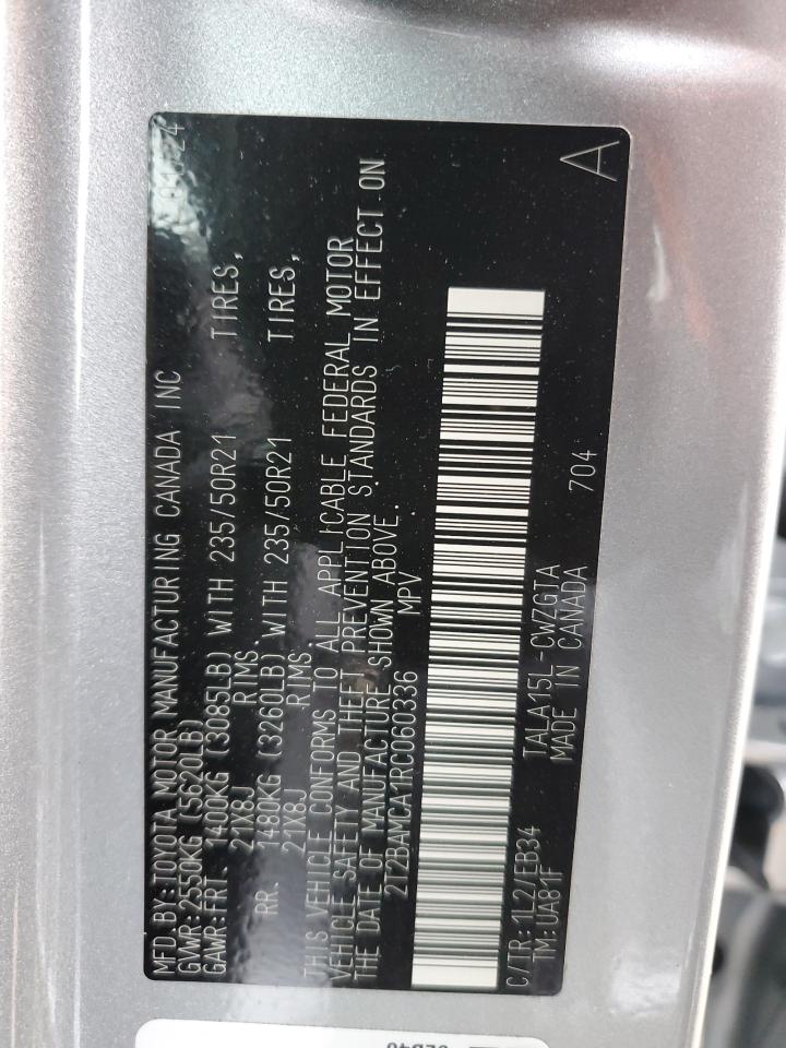 2024 LEXUS RX 350 BASE VIN:2T2BAMCA1RC060336