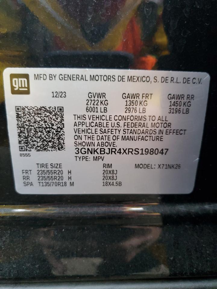 2024 CHEVROLET BLAZER 3LT VIN:3GNKBJR4XRS198047