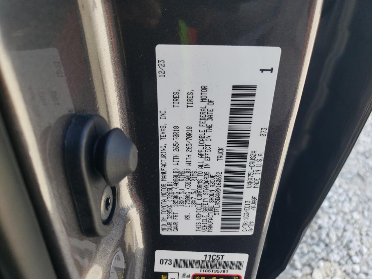 2024 TOYOTA TUNDRA DOUBLE CAB SR VIN:5TFLA5DAXRX160692