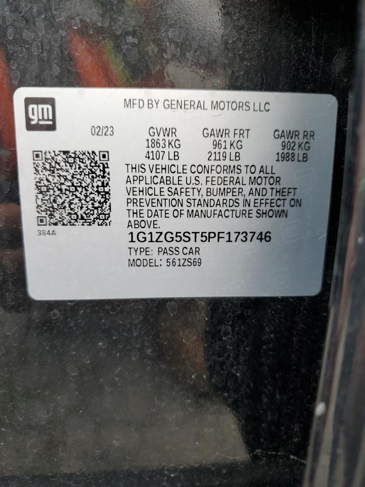 2023 CHEVROLET MALIBU RS VIN:1G1ZG5ST5PF173746