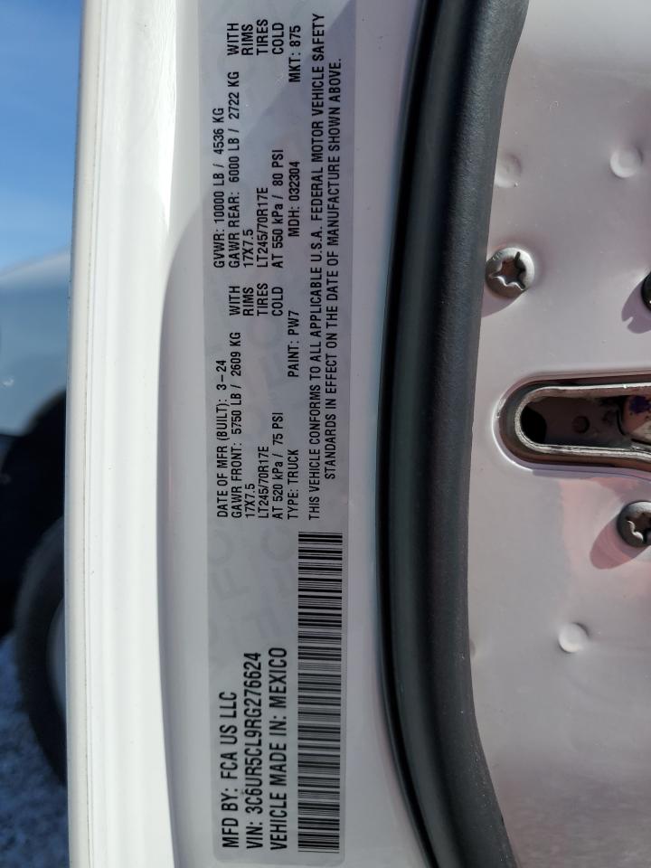 2024 RAM 2500 TRADESMAN VIN:3C6UR5CL9RG276624