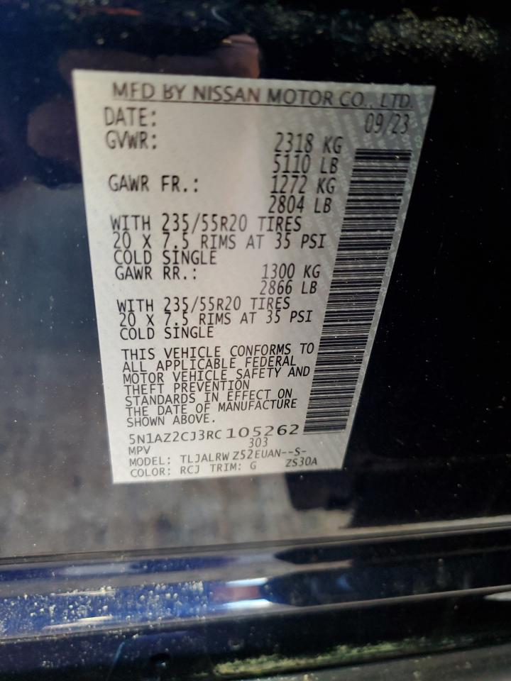 2024 NISSAN MURANO SL VIN:5N1AZ2CJ3RC105262