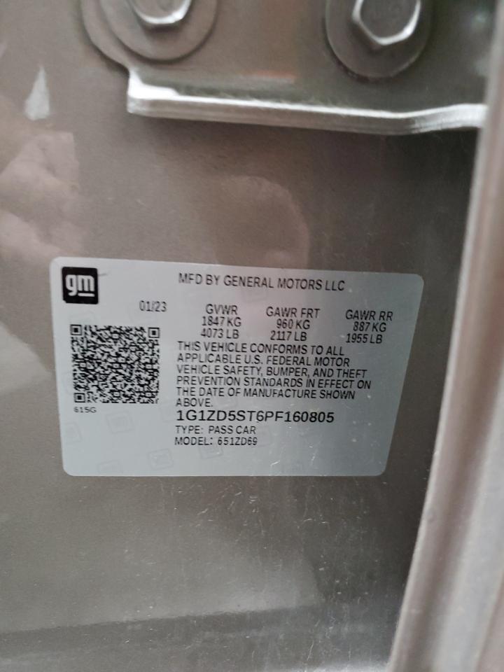 2023 CHEVROLET MALIBU LT VIN:1G1ZD5ST6PF160805