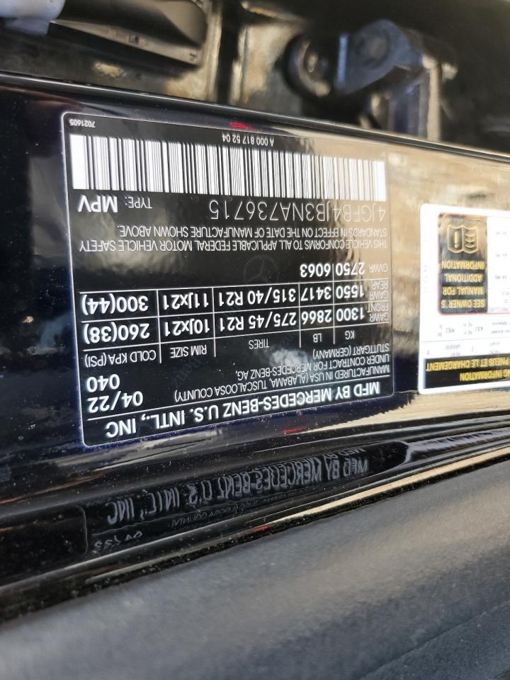 2022 MERCEDES-BENZ GLE 350 VIN:4JGFB4JB3NA736715