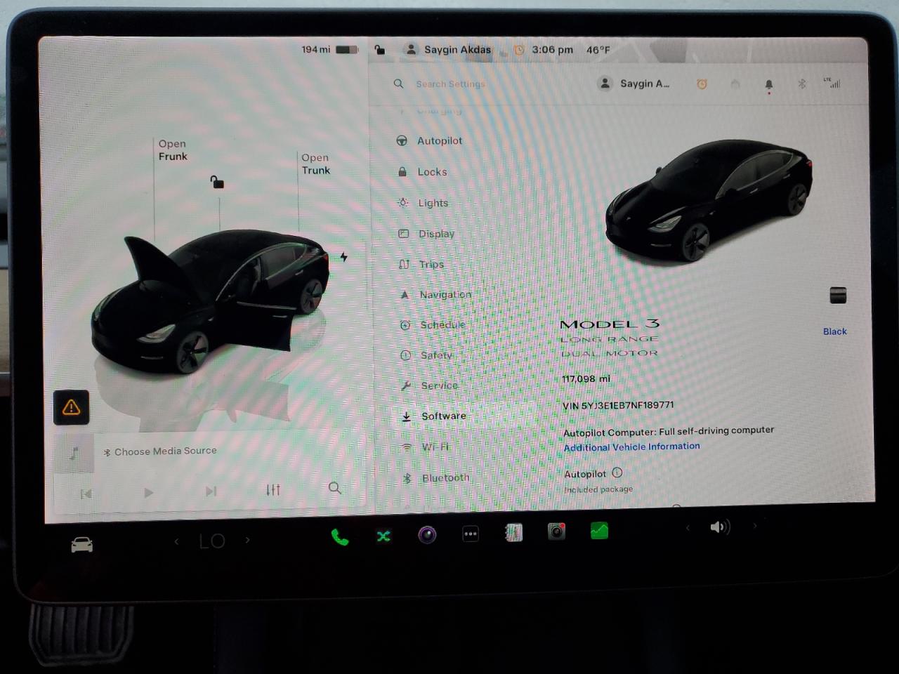 2022 TESLA MODEL 3  VIN:5YJ3E1EB7NF189771