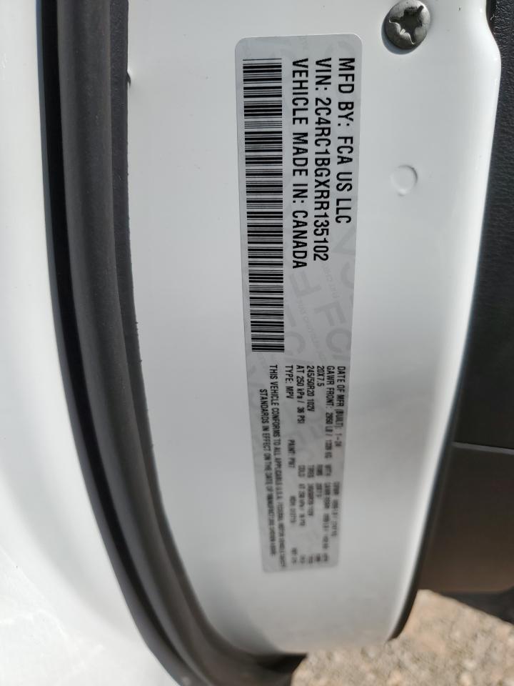 2024 CHRYSLER PACIFICA TOURING L VIN:2C4RC1BGXRR135102