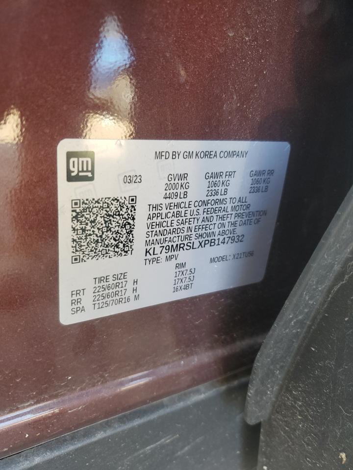 2023 CHEVROLET TRAILBLAZER LT VIN:KL79MRSLXPB147932