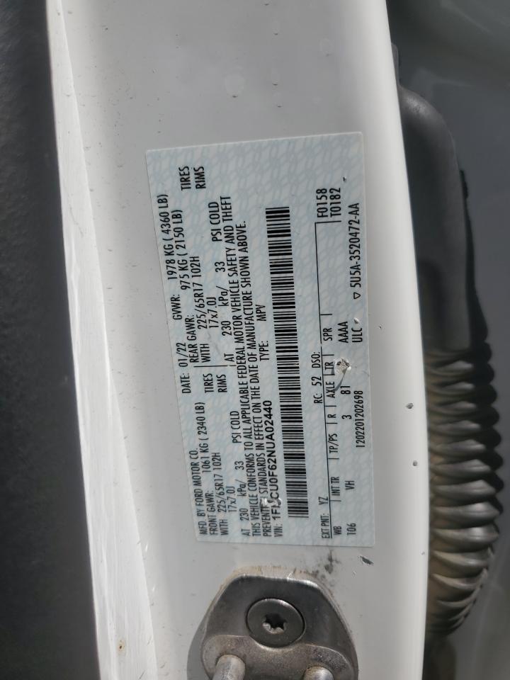 2022 FORD ESCAPE S VIN:1FMCU0F62NUA02440