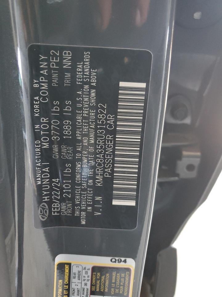 2024 HYUNDAI VENUE SEL VIN:KMHRC8A35RU315822