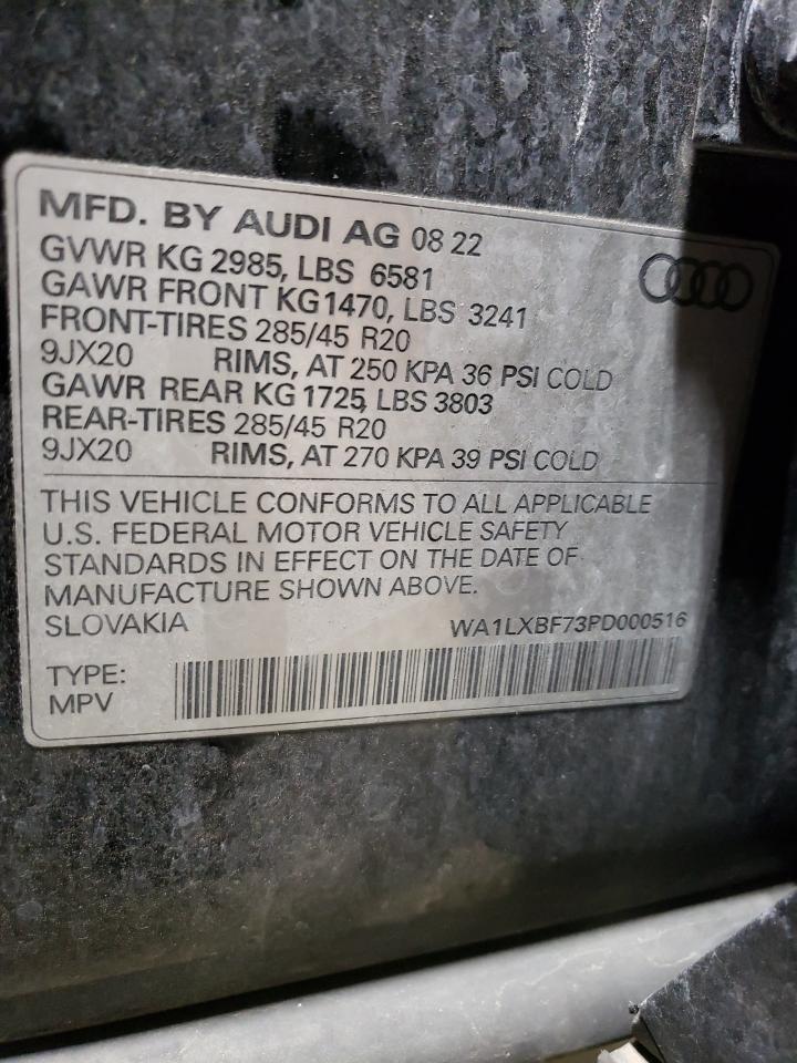 2023 AUDI Q7 PREMIUM PLUS VIN:WA1LXBF73PD000516