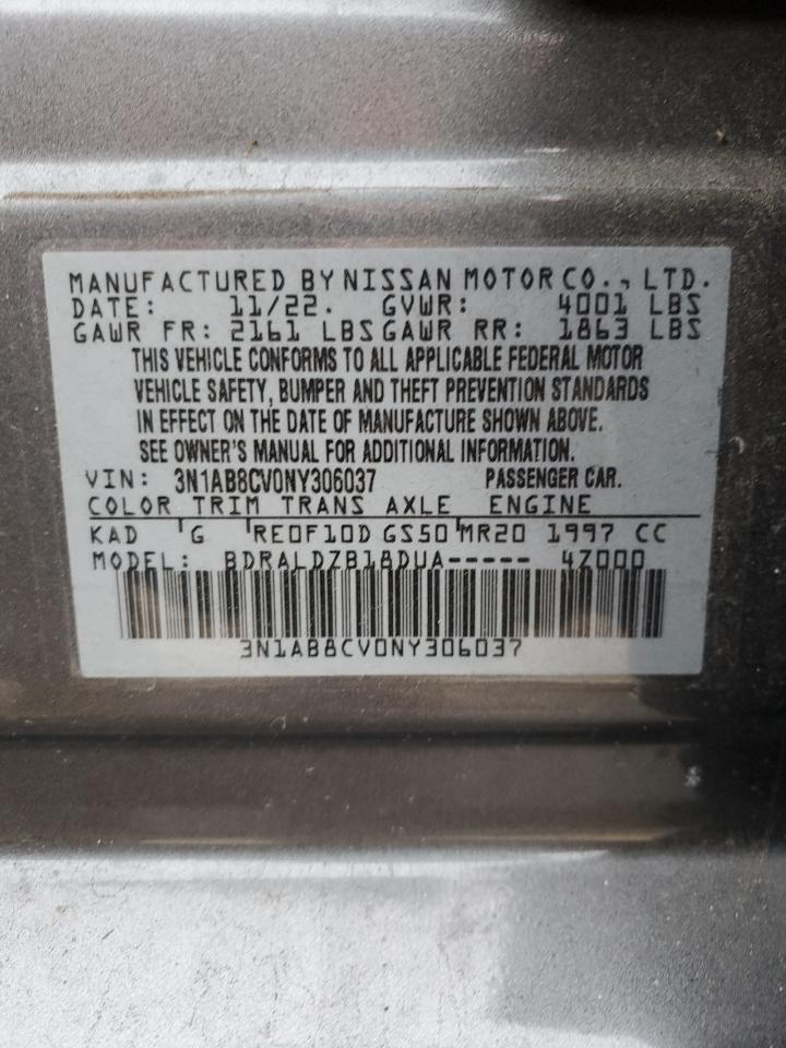 2022 NISSAN SENTRA SV VIN:3N1AB8CV0NY306037