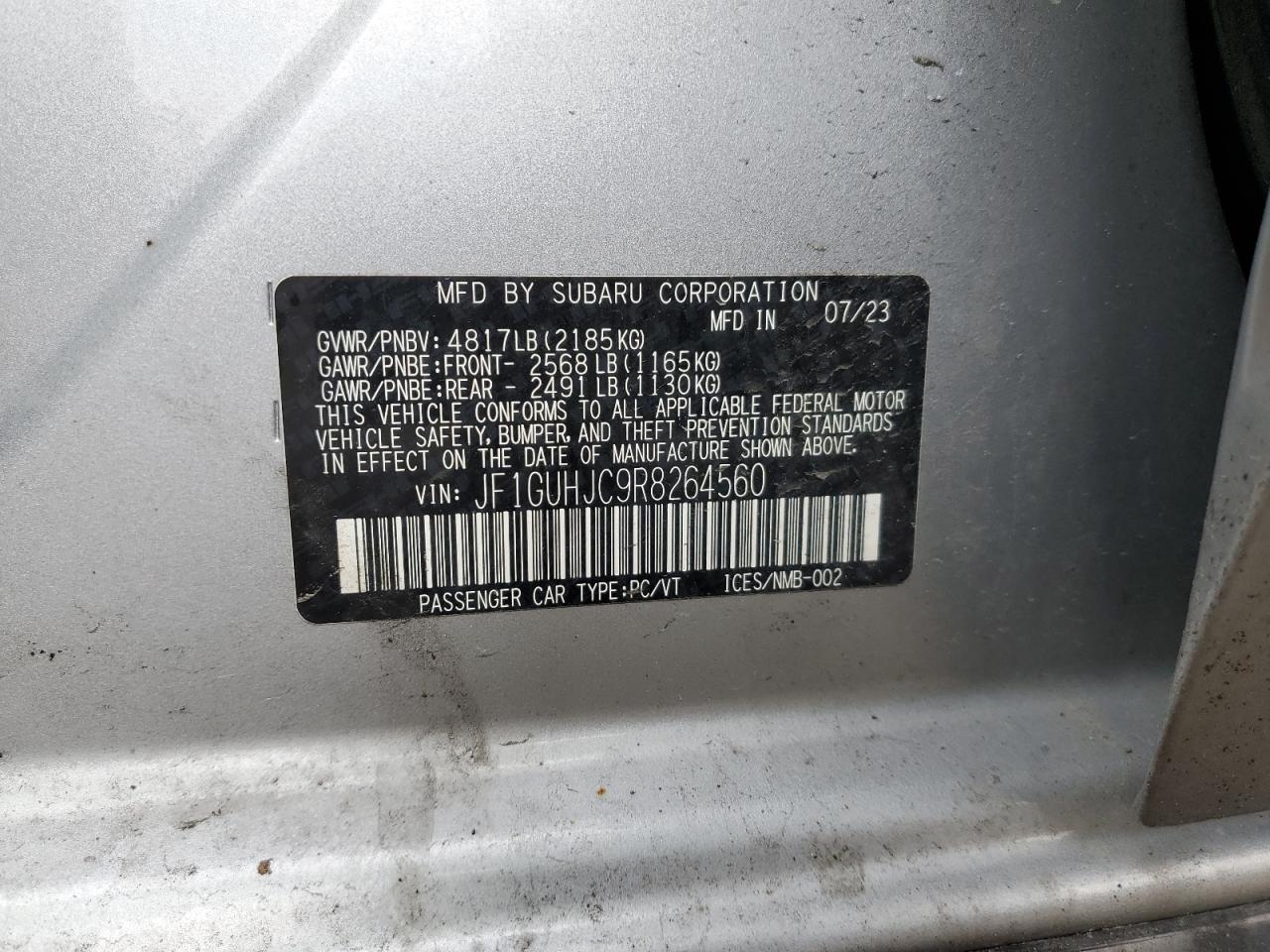 2024 SUBARU IMPREZA RS VIN:JF1GUHJC9R8264560