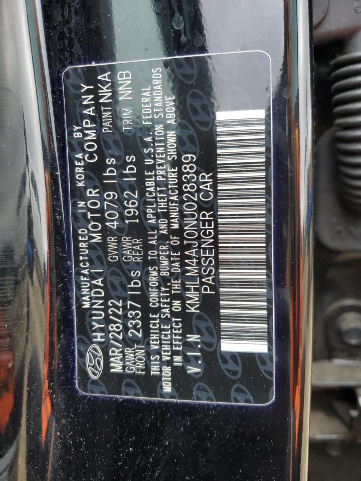 2022 HYUNDAI ELANTRA BLUE VIN:KMHLM4AJ0NU028389
