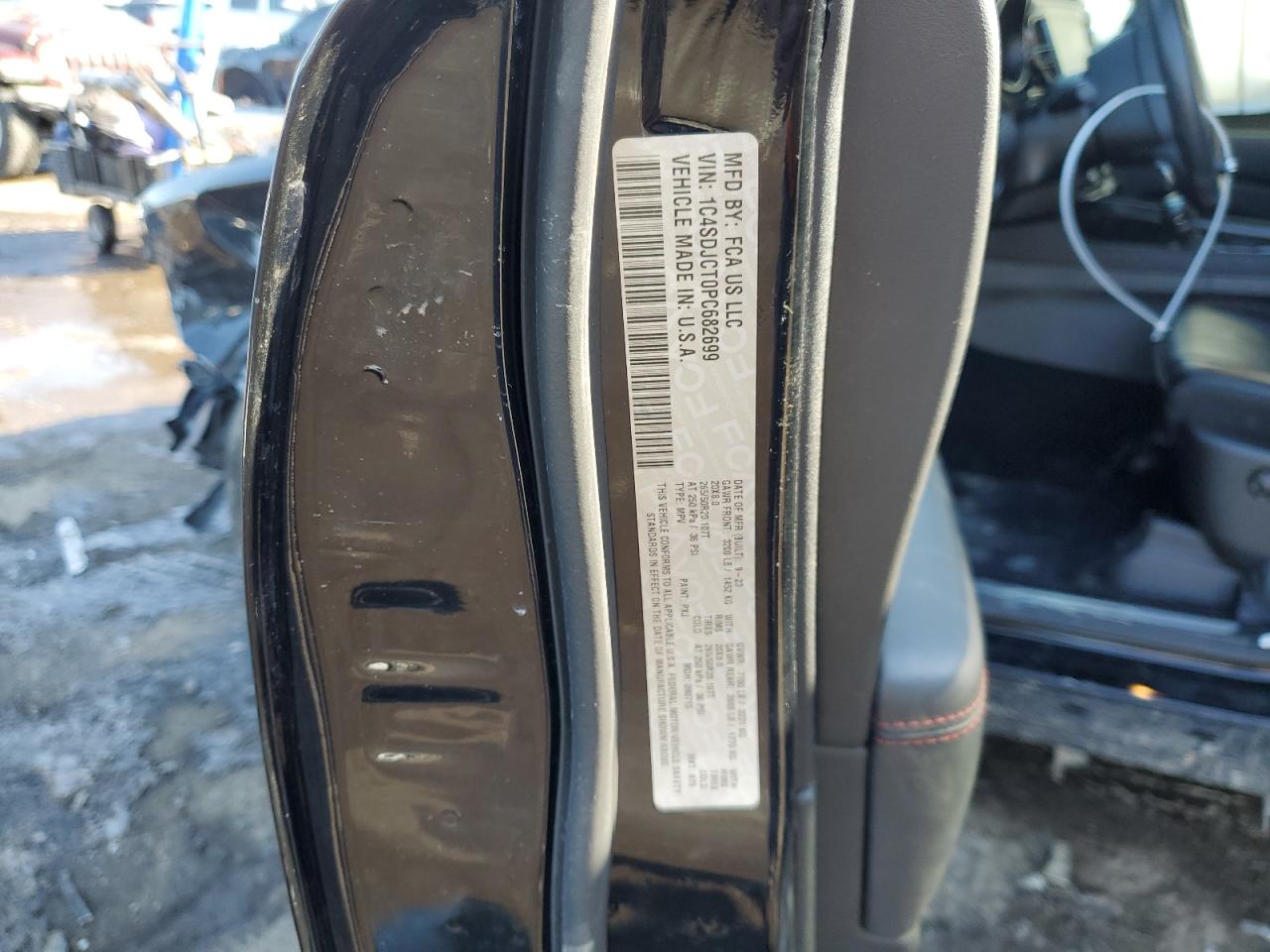 2023 DODGE DURANGO R/T VIN:1C4SDJCT0PC682699