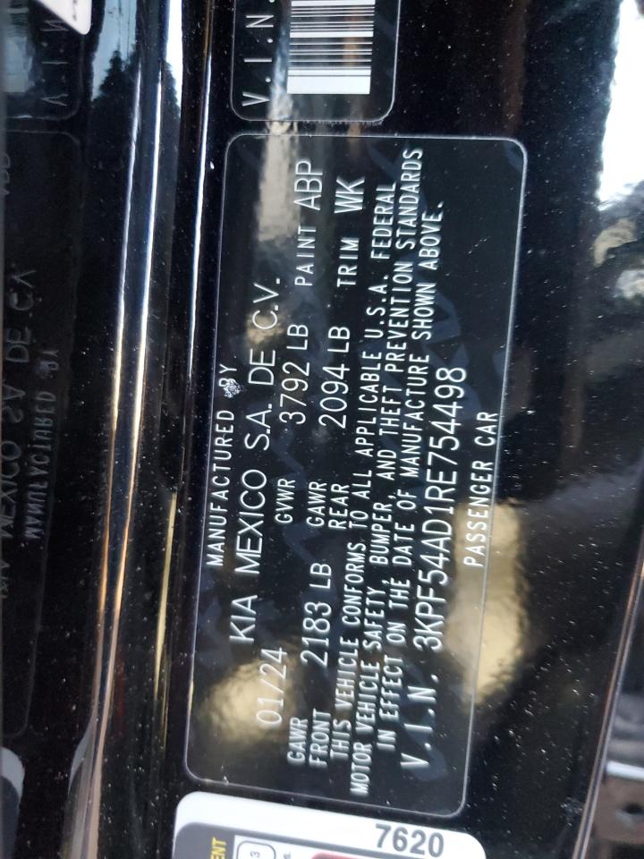 2024 KIA FORTE GT LINE VIN:3KPF54AD1RE754498