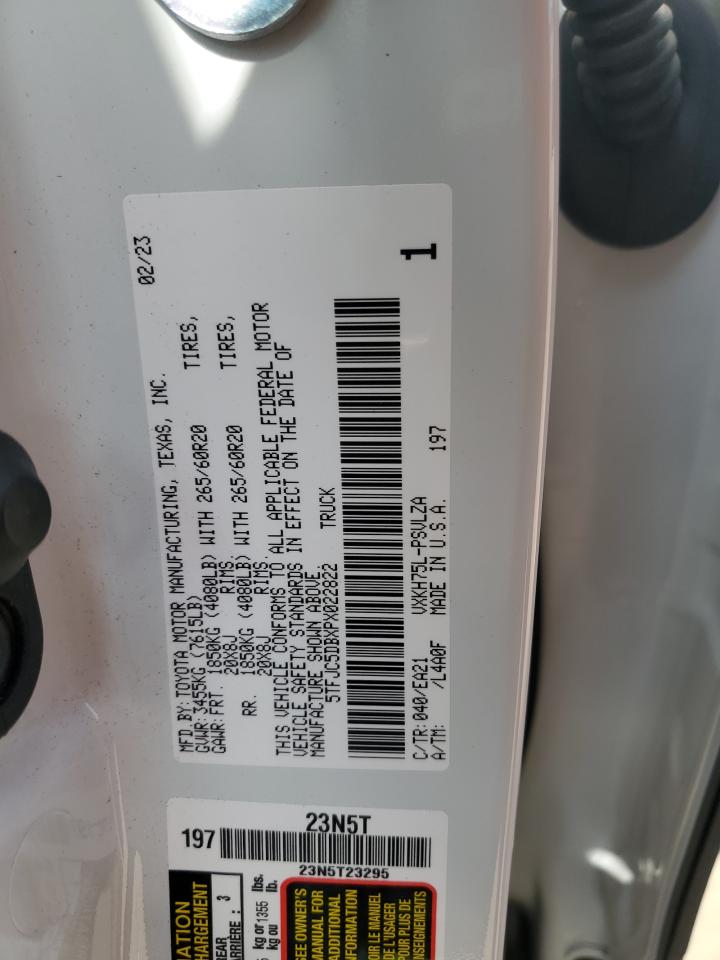 2023 TOYOTA TUNDRA CREWMAX LIMITED VIN:5TFJC5DBXPX022822