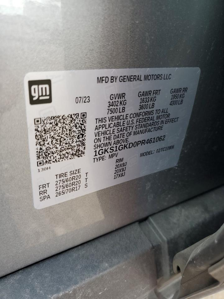 2023 GMC YUKON XL C1500 SLT VIN:1GKS1GKD0PR461062