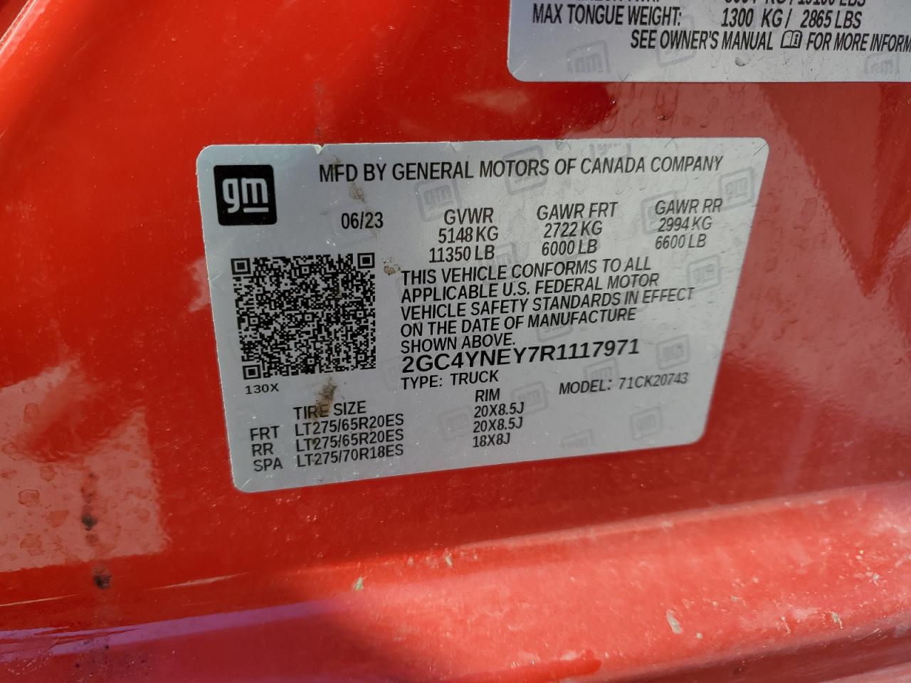 2024 CHEVROLET SILVERADO K2500 HEAVY DUTY LT VIN:2GC4YNEY7R1117971