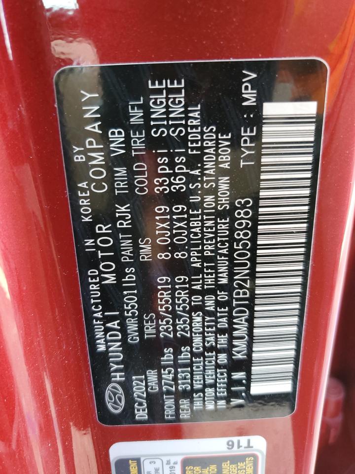 2022 GENESIS GV70 BASE VIN:KMUMADTB2NU058983