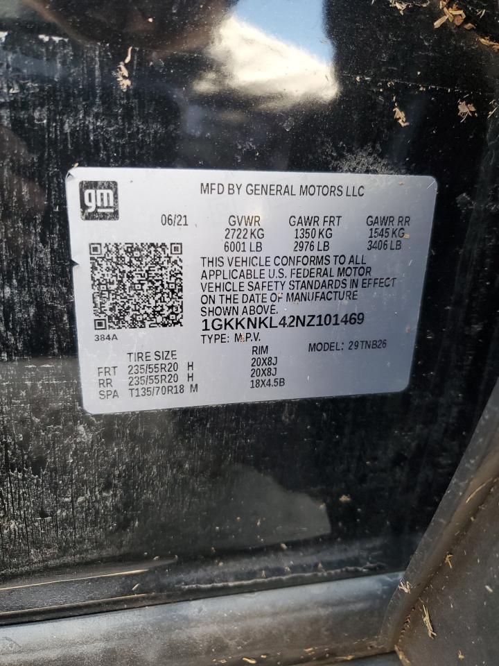 2022 GMC ACADIA SLE VIN:1GKKNKL42NZ101469