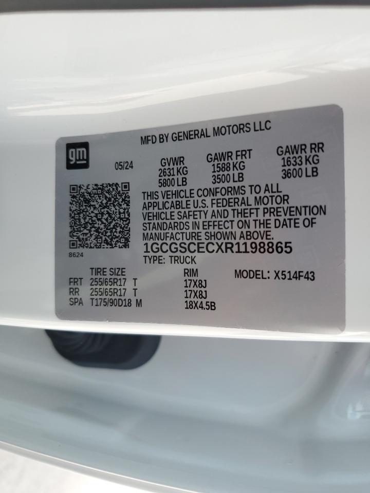 2024 CHEVROLET COLORADO LT VIN:1GCGSCECXR1198865