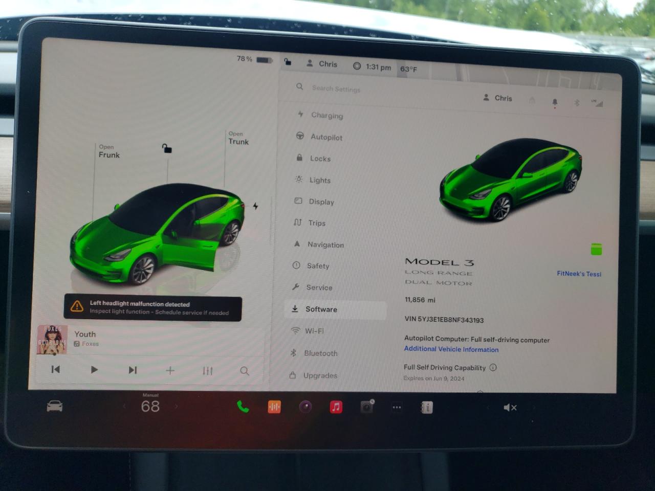 2022 TESLA MODEL 3  VIN:5YJ3E1EB8NF343193