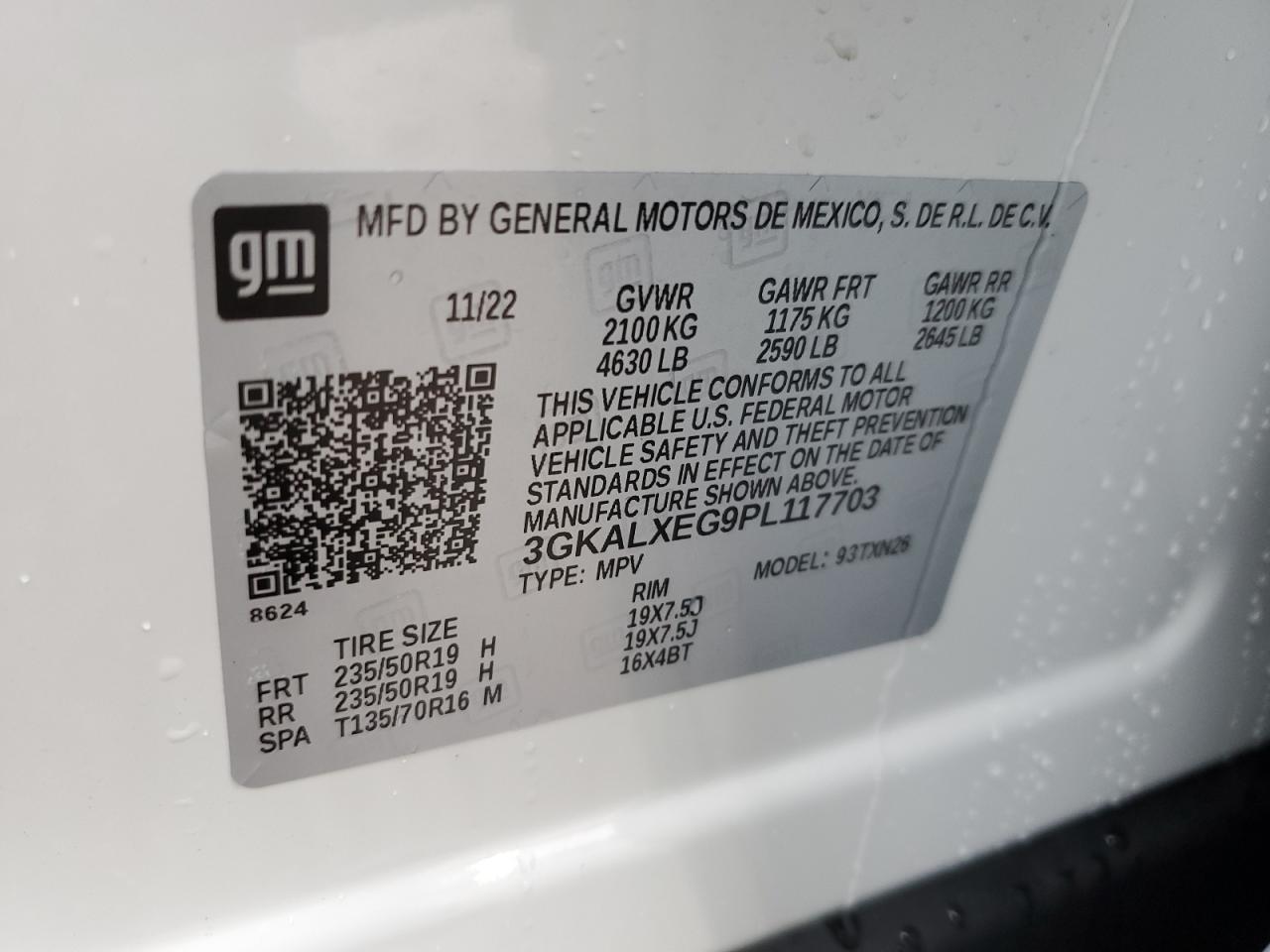 2023 GMC TERRAIN DENALI VIN:3GKALXEG9PL117703