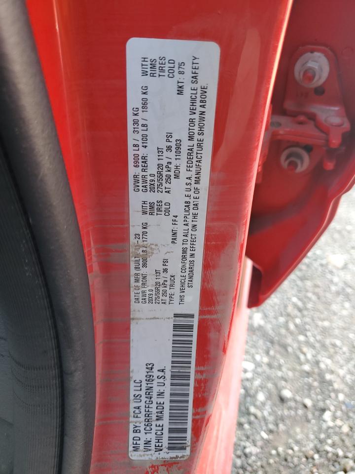 2024 RAM 1500 BIG HORN/LONE STAR VIN:1C6RRFFG4RN169143