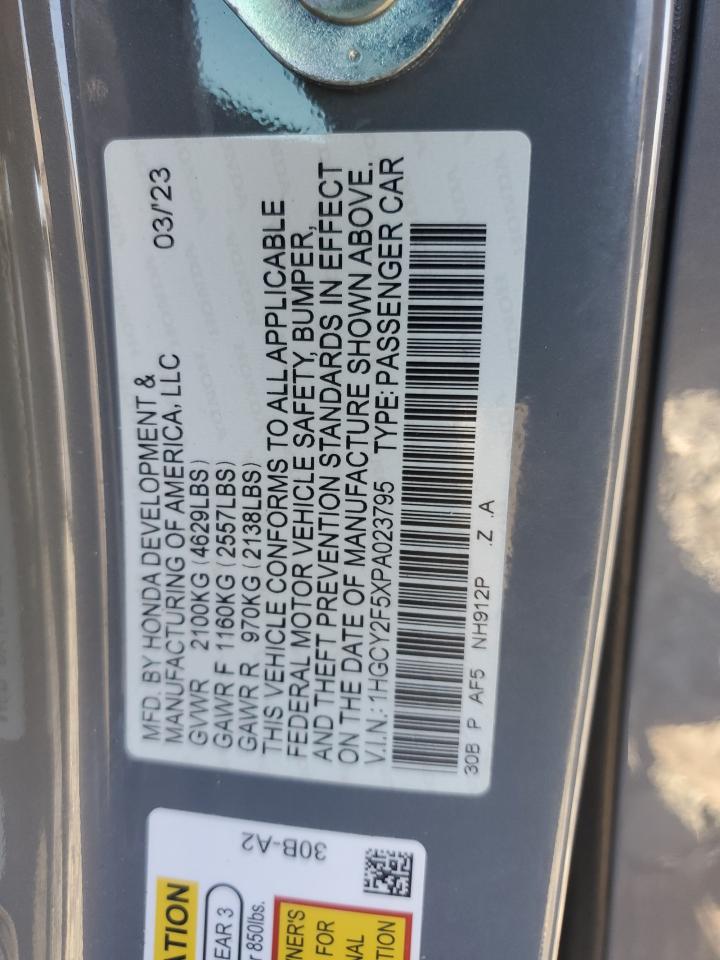 2023 HONDA ACCORD HYBRID SPORT VIN:1HGCY2F5XPA023795