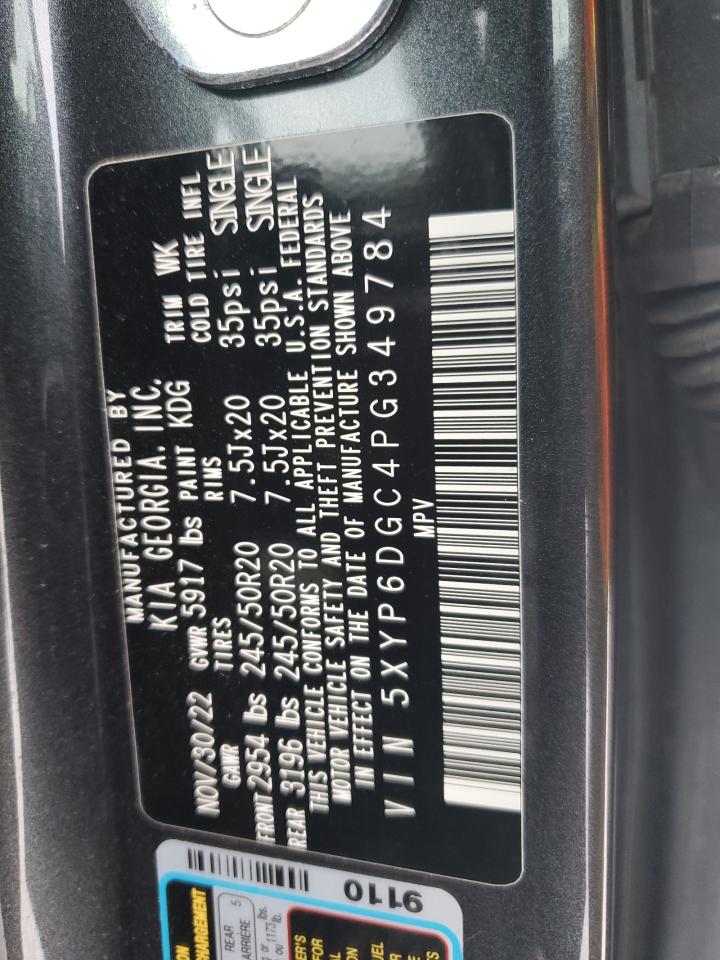 2023 KIA TELLURIDE S VIN:5XYP6DGC4PG349784