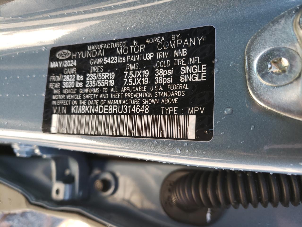 2024 HYUNDAI IONIQ 5 SEL VIN:KM8KN4DE8RU314648