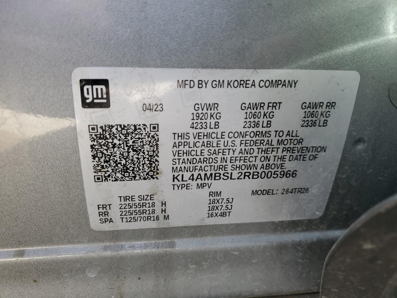 2024 BUICK ENCORE GX PREFERRED VIN:KL4AMBSL2RB005966
