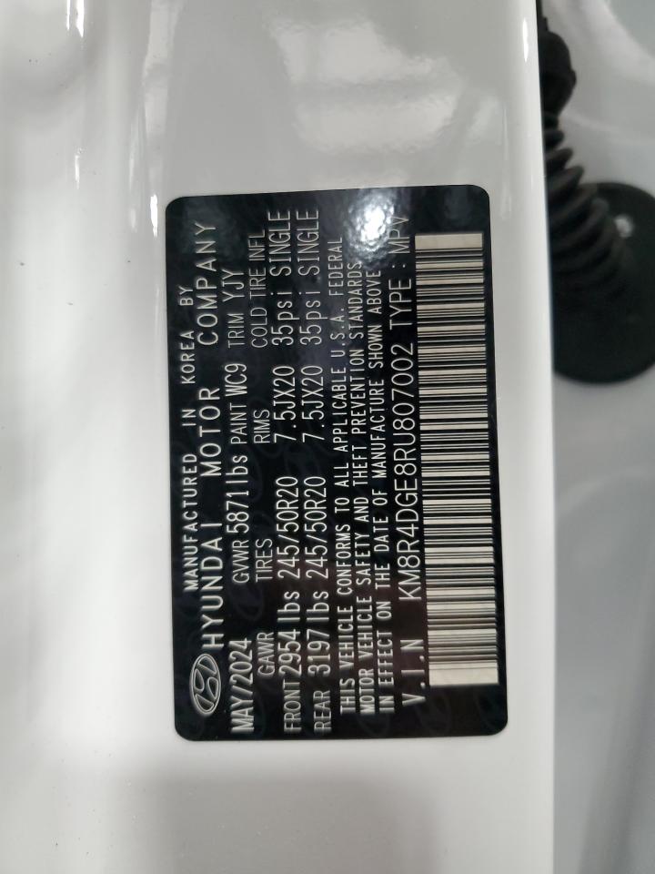 2024 HYUNDAI PALISADE SEL PREMIUM VIN:KM8R4DGE8RU807002