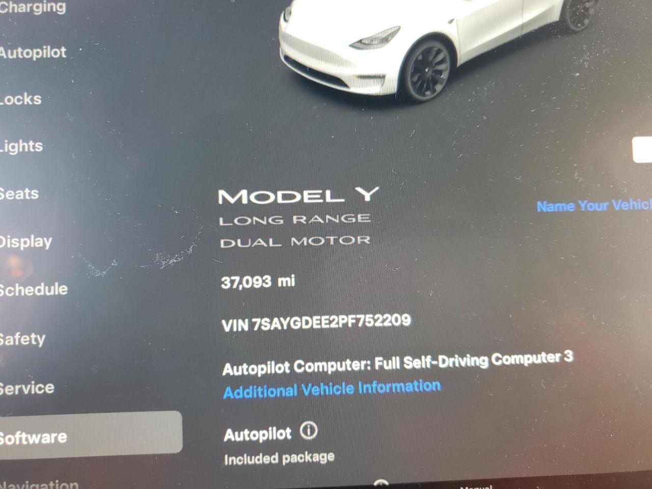 2023 TESLA MODEL Y  VIN:7SAYGDEE2PF752209