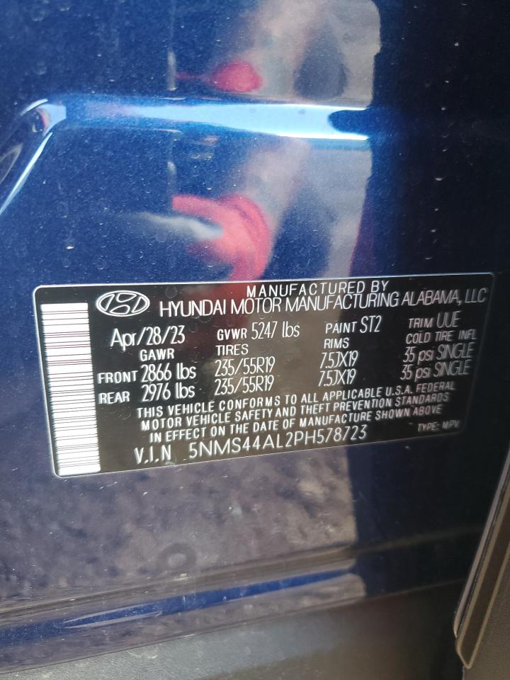 2023 HYUNDAI SANTA FE LIMITED VIN:5NMS44AL2PH578723
