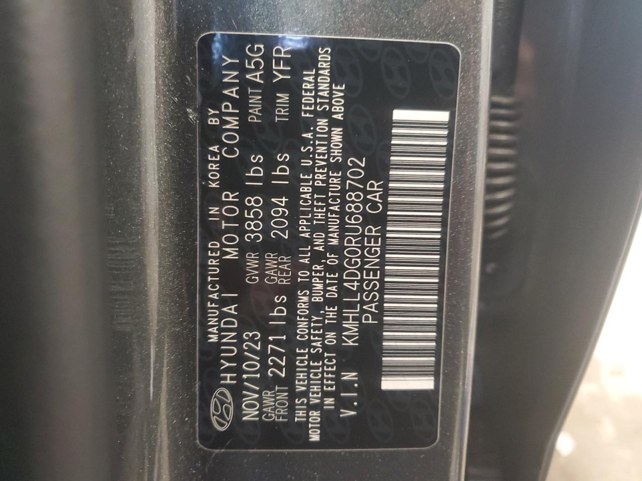 2024 HYUNDAI ELANTRA SE VIN:KMHLL4DG0RU688702