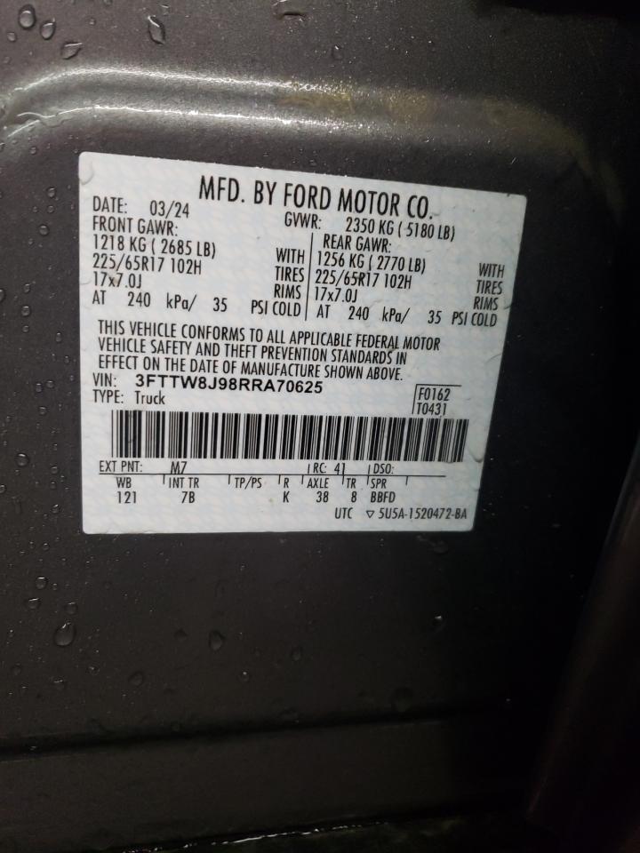 2024 FORD MAVERICK XLT VIN:3FTTW8J98RRA70625