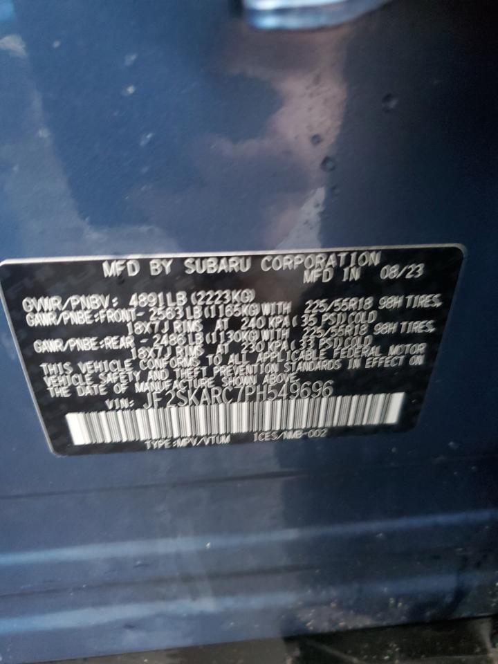 2023 SUBARU FORESTER TOURING VIN:JF2SKARC7PH549696