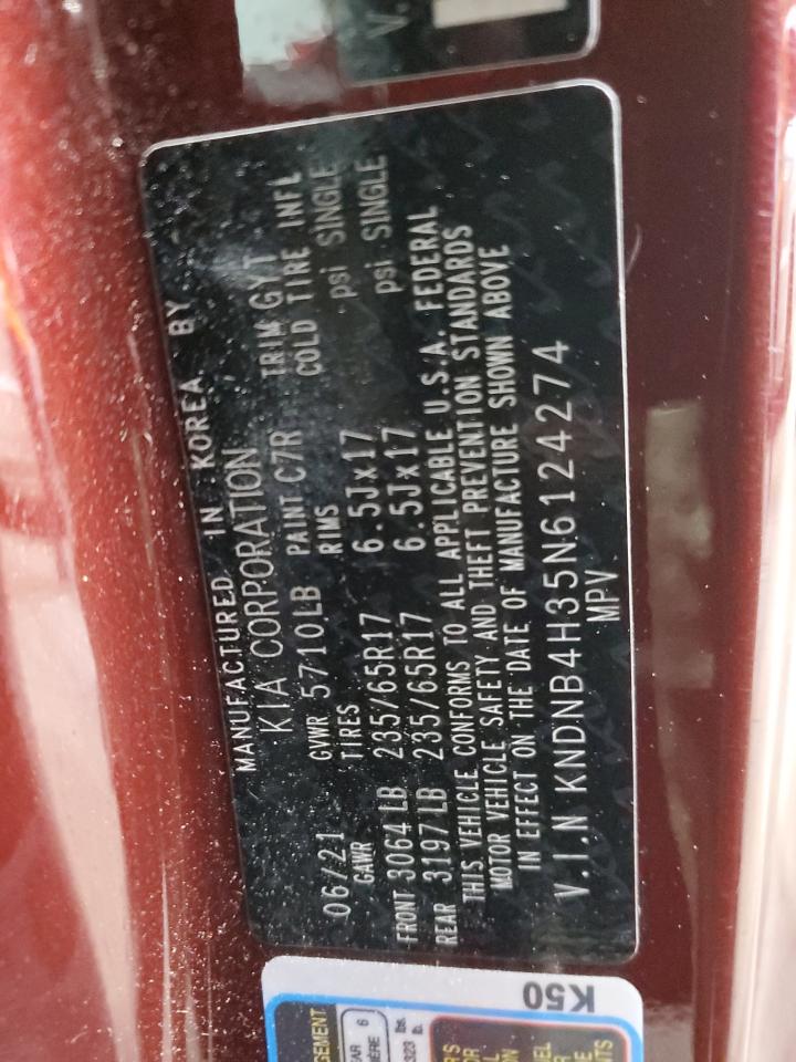 2022 KIA CARNIVAL LX VIN:KNDNB4H35N6124274