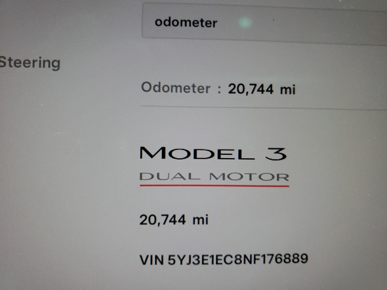 2022 TESLA MODEL 3  VIN:5YJ3E1EC8NF176889