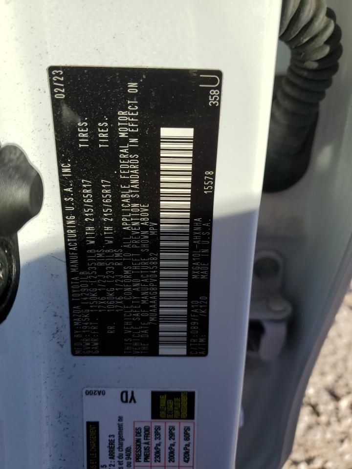 2023 TOYOTA COROLLA CROSS L VIN:7MUAAAAG8PV045882