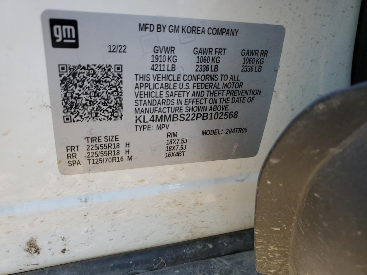 2023 BUICK ENCORE GX PREFERRED VIN:KL4MMBS22PB102568