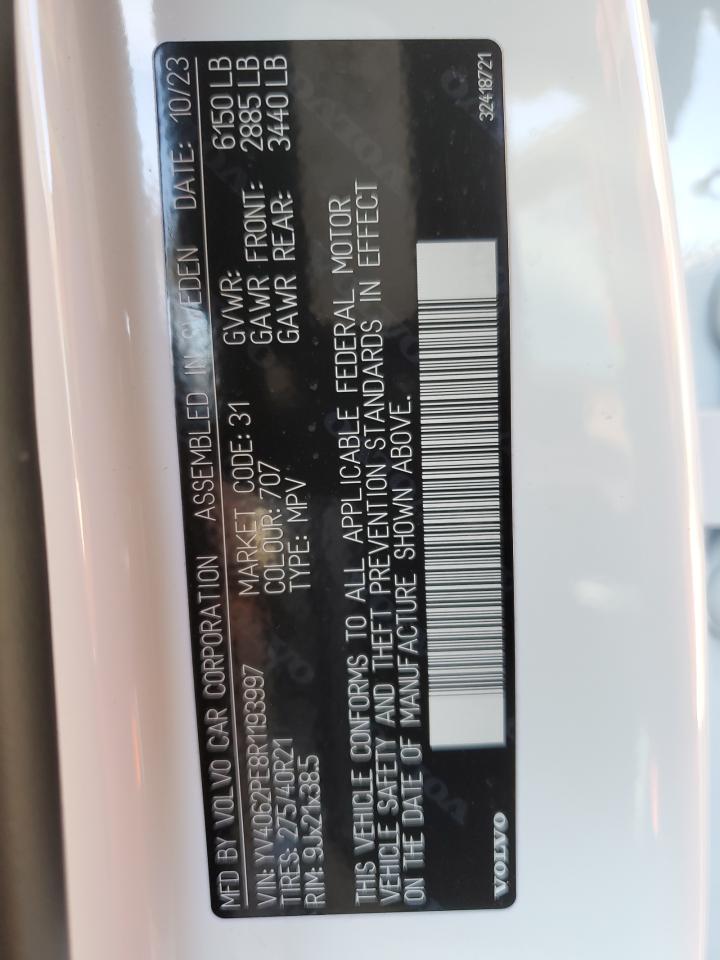 2024 VOLVO XC90 PLUS VIN:YV4062PE8R1193997