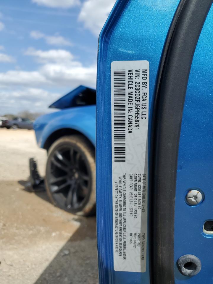 2023 DODGE CHALLENGER R/T SCAT PACK VIN:2C3CDZFJ6PH558791