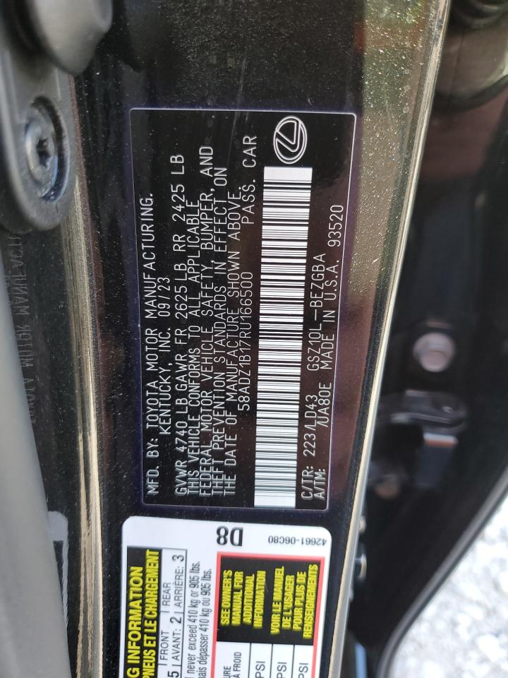 2024 LEXUS ES 350 BASE VIN:58ADZ1B17RU166500