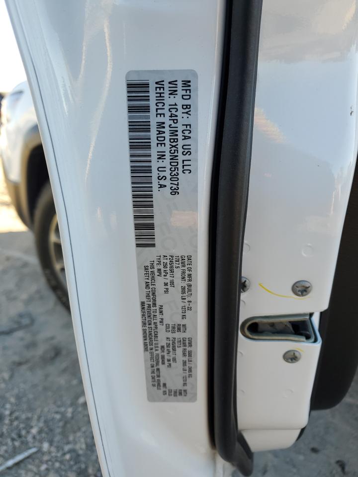 2022 JEEP CHEROKEE TRAILHAWK VIN:1C4PJMBX5ND530736
