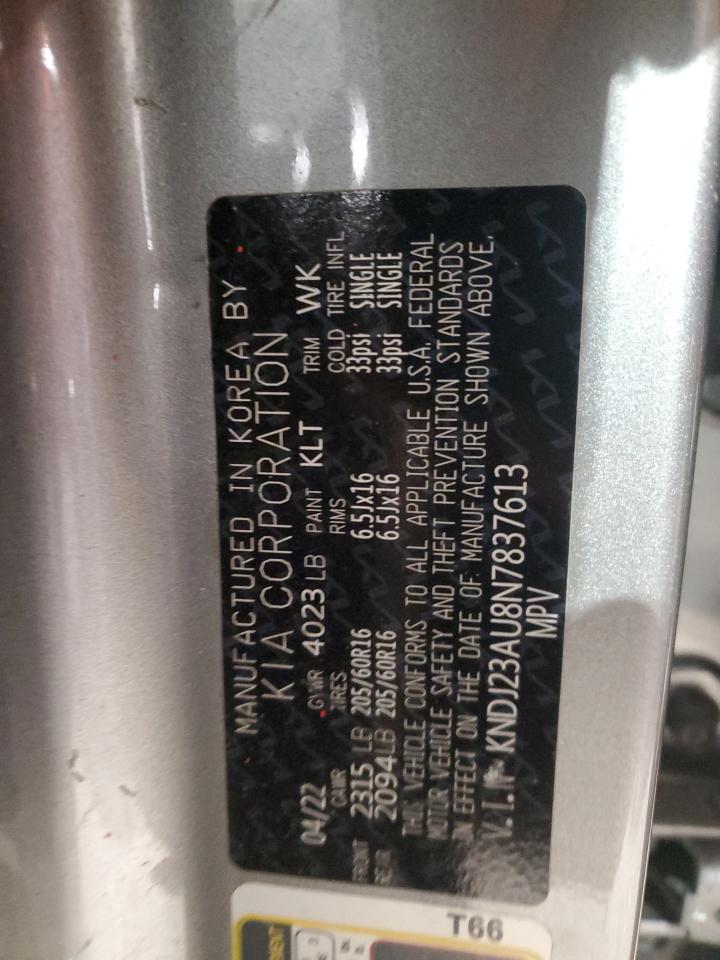 2022 KIA SOUL LX VIN:KNDJ23AU8N7837613