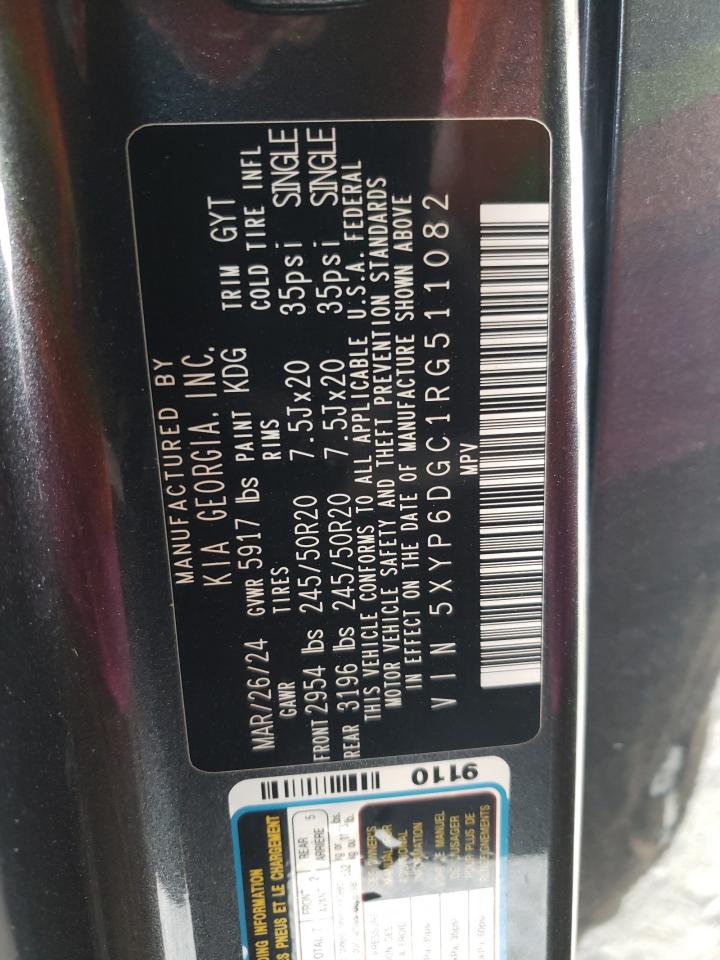 2024 KIA TELLURIDE S VIN:5XYP6DGC1RG511082